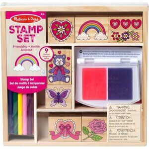 Melissa & Doug Wooden Stamp Set Friendship For Kids Ages 4+